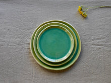 Charger l&#39;image dans la galerie, my-hungry-valentine-ceramics-studio-plates-25-21-18-nt-celadon-top-stacked
