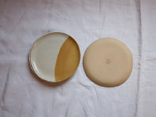 Load image into Gallery viewer, myhungryvalentine-studio-ceramics-brightside-small-starter-plate-18-saffronyellow-cream-back
